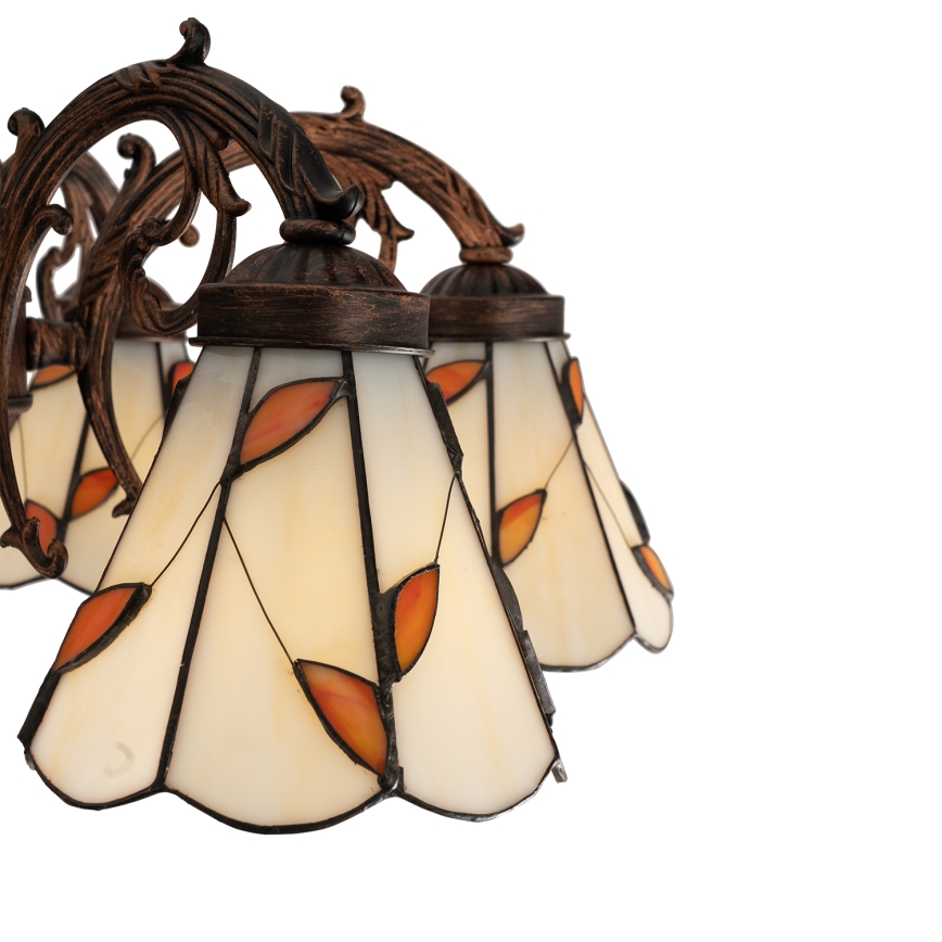 Brilagi - Tiffany-vitraasinen pinta-asennettava kattokruunu FOLIA 6xE27/60W/230V halkaisija 60 cm