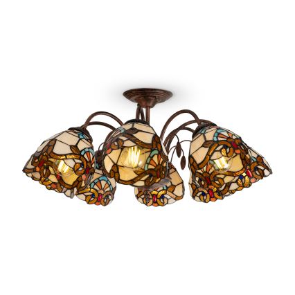Brilagi - Tiffany-vitraasinen pinta-asennettava kattovalaisin MIRABELLA 8xE27/60W/230V Ø 68 cm