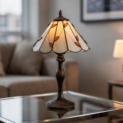 Brilagi - Tiffany-vitraasinen pöytälamppu FOLIA 1xE27/60W/230V