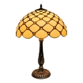 BRILAGI - Tiffany-vitraasinen pöytälamppu IVORY SMOOTH 2xE27/60W/230V