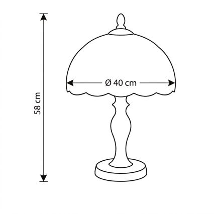 BRILAGI - Tiffany-vitraasinen pöytälamppu IVORY SMOOTH 2xE27/60W/230V