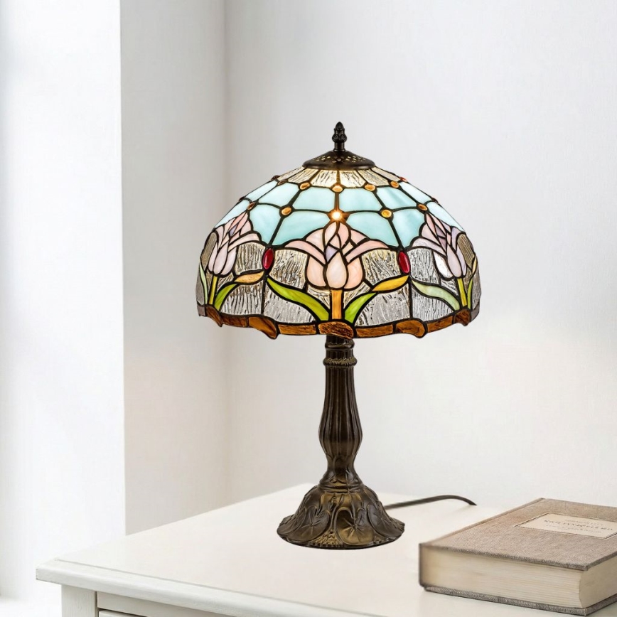 Brilagi - Tiffany-vitraasinen pöytävalaisin LORAS 1xE27/40W/230V
