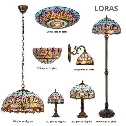 Brilagi - Tiffany-vitraasinen pöytävalaisin LORAS 1xE27/40W/230V