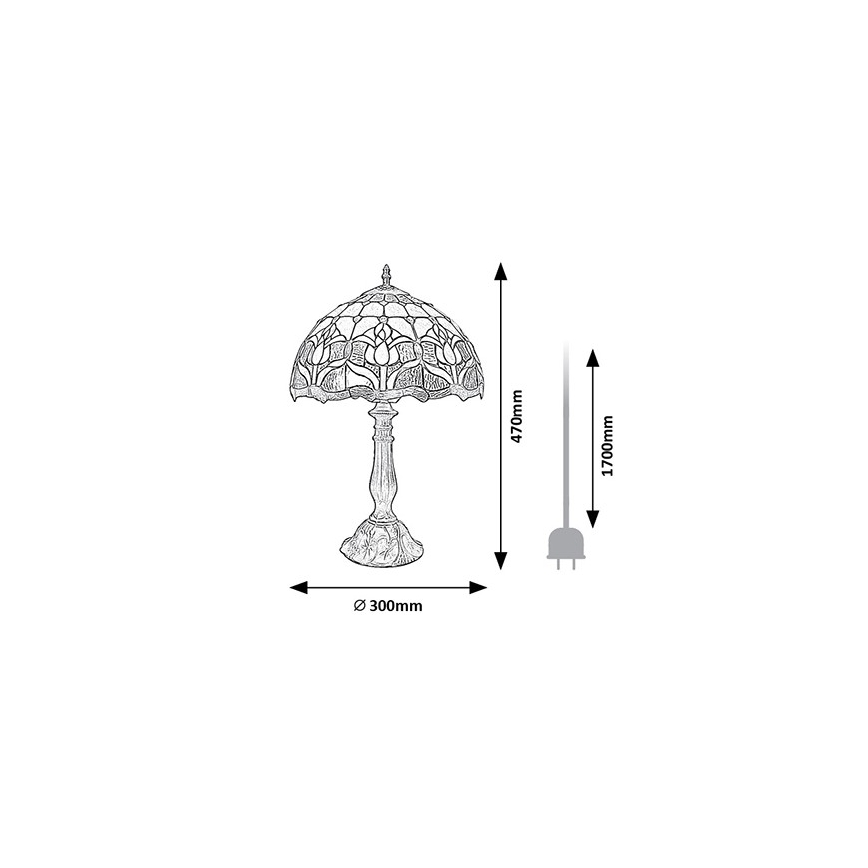 Brilagi - Tiffany-vitraasinen pöytävalaisin LORAS 1xE27/40W/230V