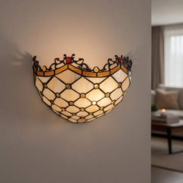 BRILAGI - Tiffany vitraasinen seinävalaisin IVORY 1xE14/40W/230V