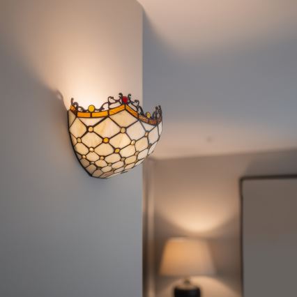 BRILAGI - Tiffany vitraasinen seinävalaisin IVORY 1xE14/40W/230V