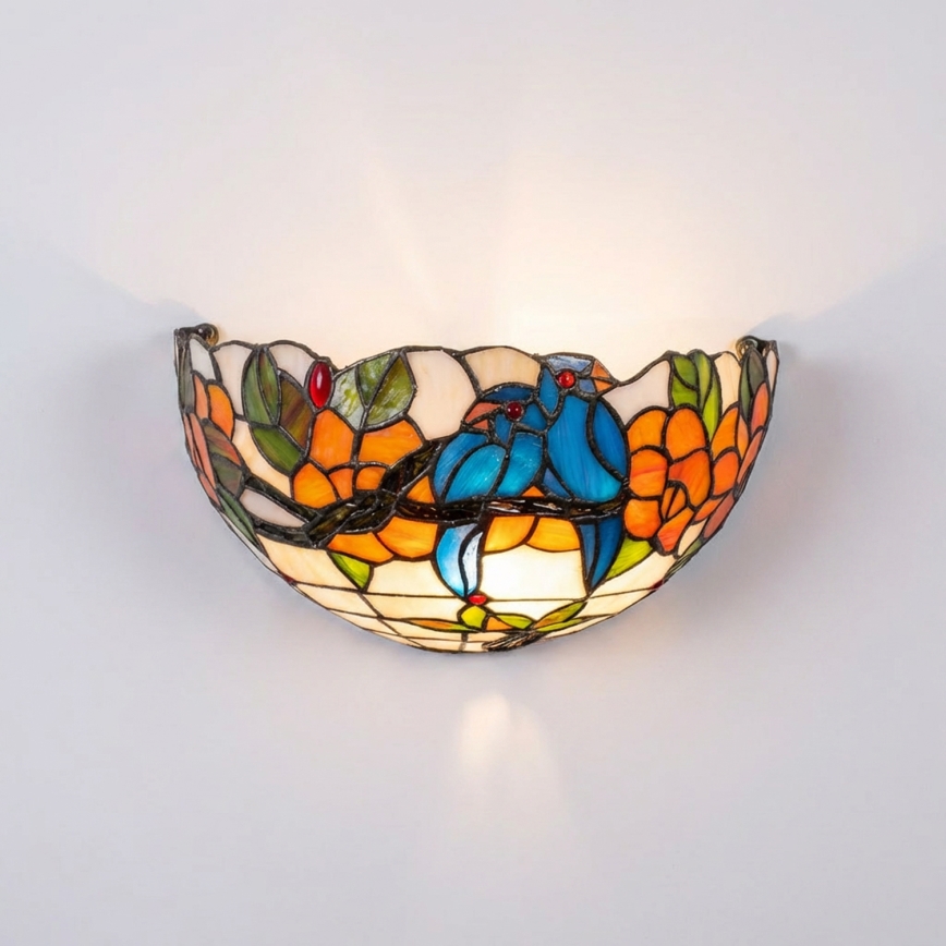 Brilagi - Tiffany-vitraasinen seinävalaisin JUNGLE 1xE14/40W/230V