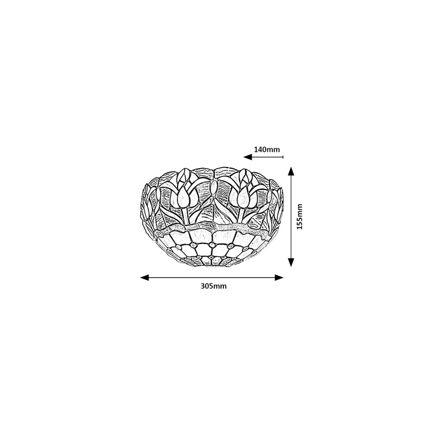 Brilagi - Tiffany-vitraasinen seinävalaisin LORAS 1xE14/40W/230V
