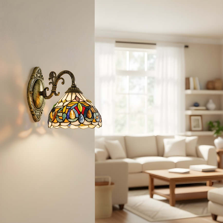 Brilagi - Tiffany-vitraasinen seinävalaisin LUISA 1xE27/40W/230V