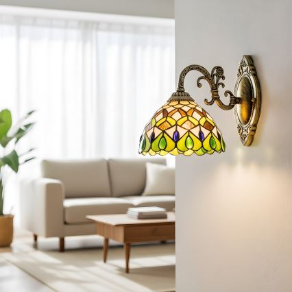 Brilagi - Tiffany-vitraasinen seinävalaisin MARGARET 1xE27/40W/230V