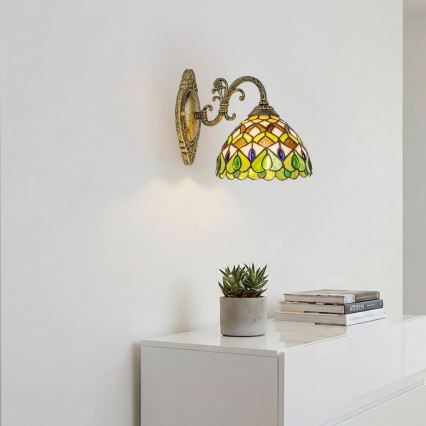Brilagi - Tiffany-vitraasinen seinävalaisin MARGARET 1xE27/40W/230V