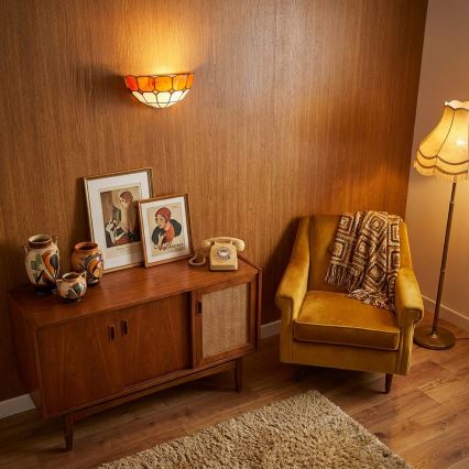 Brilagi - Tiffany-vitraasinen seinävalaisin SIENNA 1xE14/40W/230V
