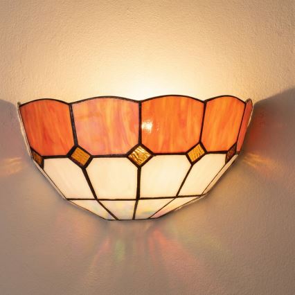Brilagi - Tiffany-vitraasinen seinävalaisin SIENNA 1xE14/40W/230V