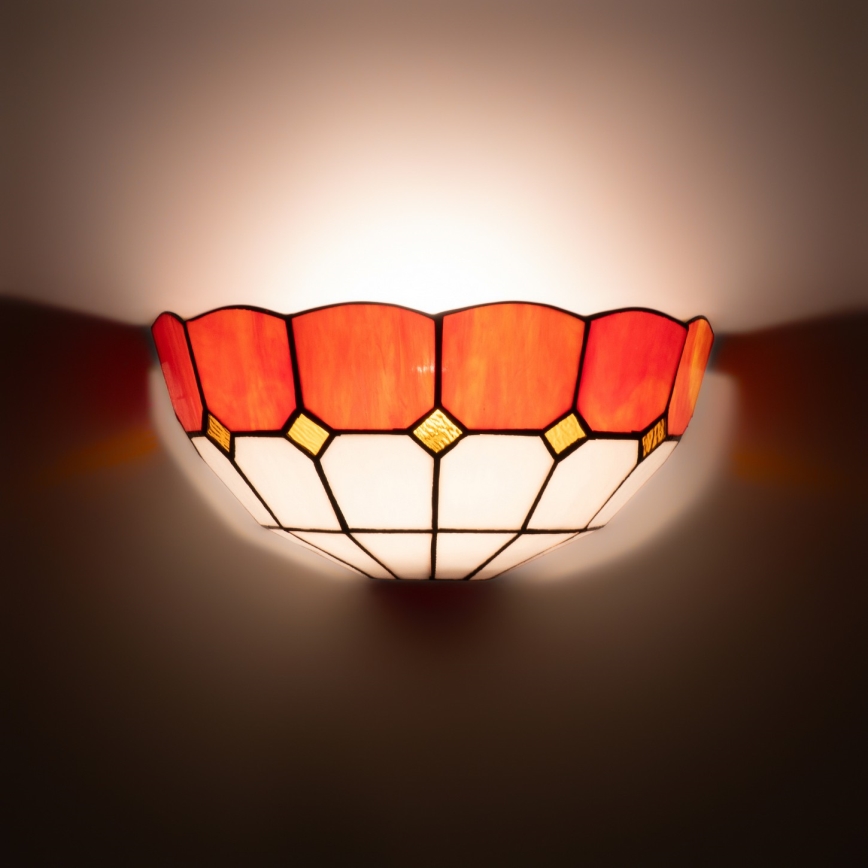 Brilagi - Tiffany-vitraasinen seinävalaisin SIENNA 1xE14/40W/230V