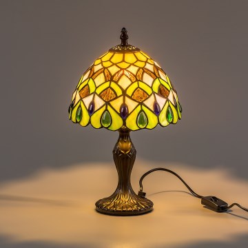 Brilagi - Tiffany-vitraasipöytälamppu MARGARET 1xE14/40W/230V