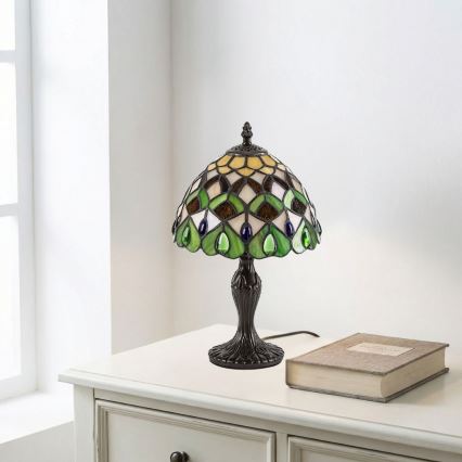 Brilagi - Tiffany-vitraasipöytälamppu MARGARET 1xE14/40W/230V