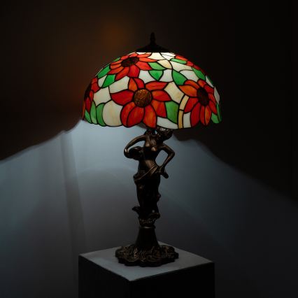 Brilagi - Tiffany-vitraasipöytävalaisin SUNFLOWER 1xE27/60W/230V