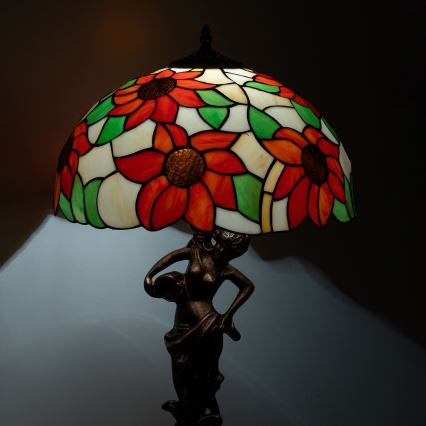 Brilagi - Tiffany-vitraasipöytävalaisin SUNFLOWER 1xE27/60W/230V