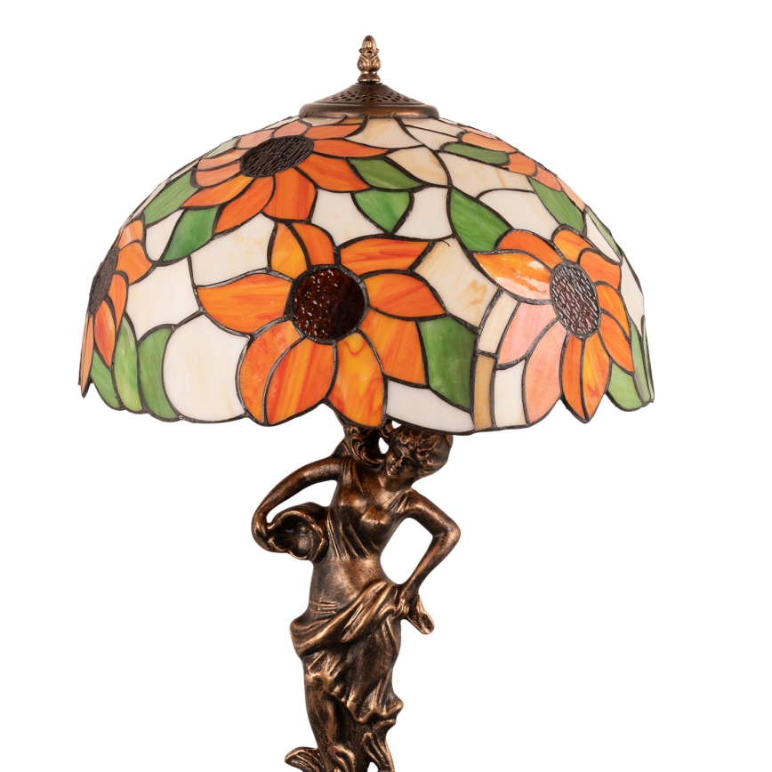 Brilagi - Tiffany-vitraasipöytävalaisin SUNFLOWER 1xE27/60W/230V