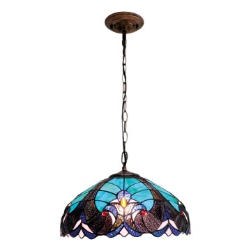 BRILAGI - Tiffany-vitraažiriippuvalaisin ketjulla CORAL 1xE27/60W/230V Ø 40 cm