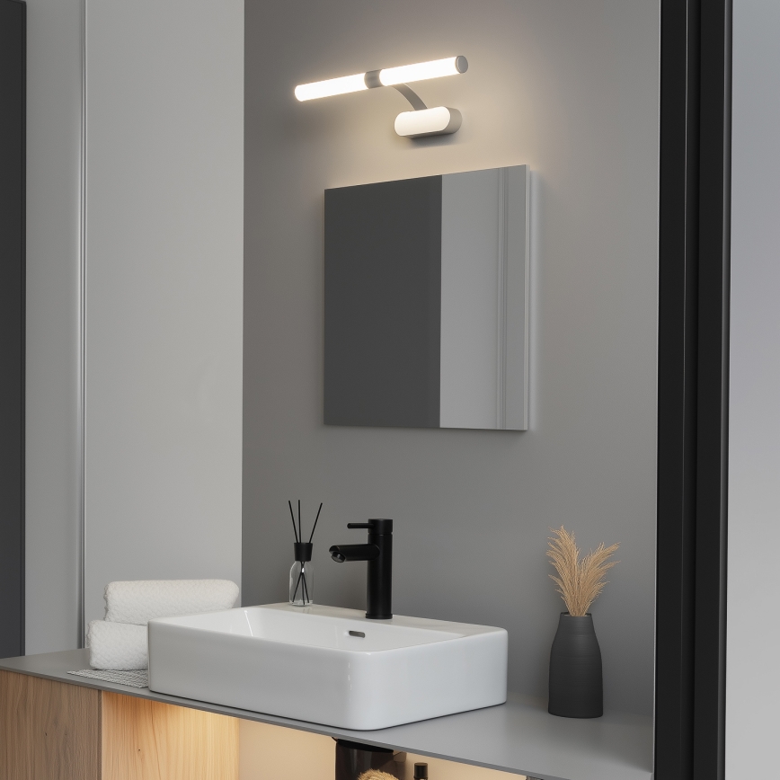 Brilagi - LED-peilivalaisin kylpyhuoneeseen 2-in-1 TUBEO LED/6W/230V 40 cm IP44 hopea