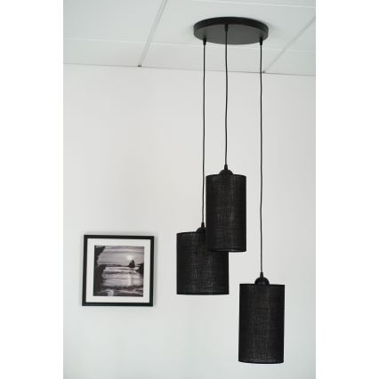 Brilagi - Ripustettava valaisin TUBES 3xE27/15W/230V musta