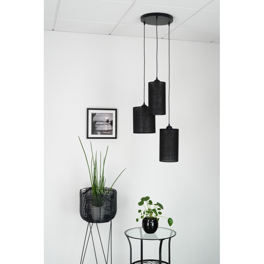 Brilagi - Ripustettava valaisin TUBES 3xE27/15W/230V musta