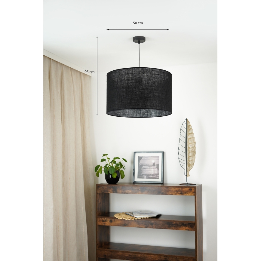 Brilagi - Ripustettava kattovalaisin TUBES ROLLER 1xE27/15W/230V halkaisija 50 cm musta