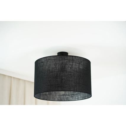 Brilagi - Kiinnitettävä kattovalaisin TUBES ROLLER 1xE27/15W/230V halkaisija 50 cm musta