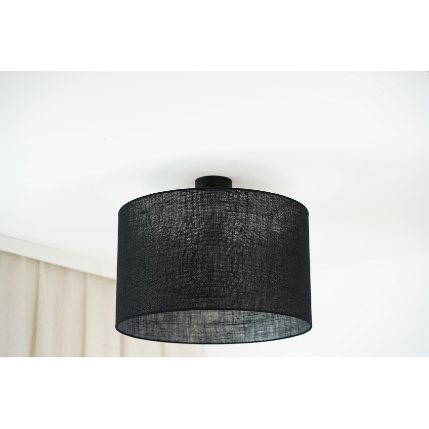 Brilagi - Kiinnitettävä kattovalaisin TUBES ROLLER 1xE27/15W/230V halkaisija 50 cm musta