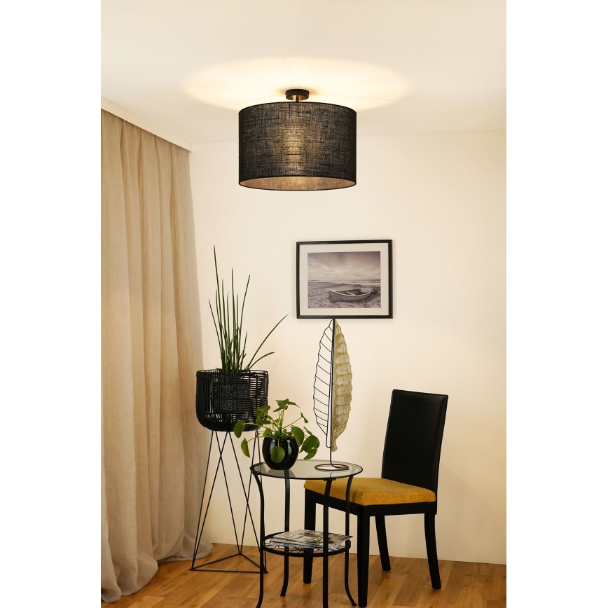 Brilagi - Kiinnitettävä kattovalaisin TUBES ROLLER 1xE27/15W/230V halkaisija 50 cm musta