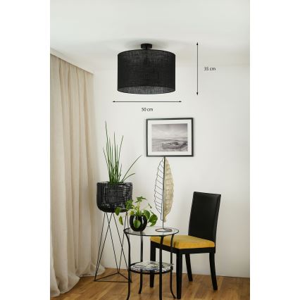 Brilagi - Kiinnitettävä kattovalaisin TUBES ROLLER 1xE27/15W/230V halkaisija 50 cm musta