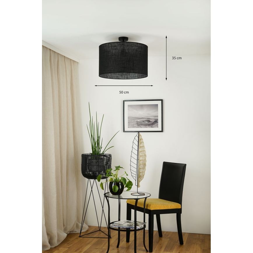 Brilagi - Kiinnitettävä kattovalaisin TUBES ROLLER 1xE27/15W/230V halkaisija 50 cm musta