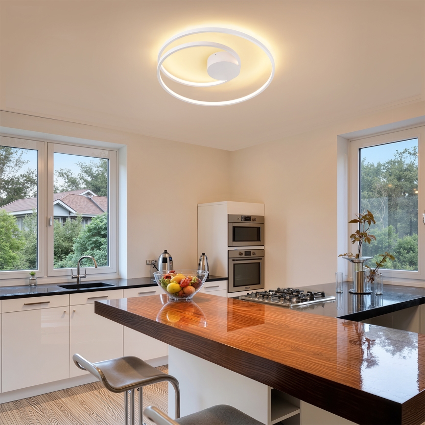 Brilagi - himmennettävä LED-kattovalaisin TWISTER LED/48 W/230 V 3000–6000 K, halkaisija 50 cm, valkoinen + kaukosäädin