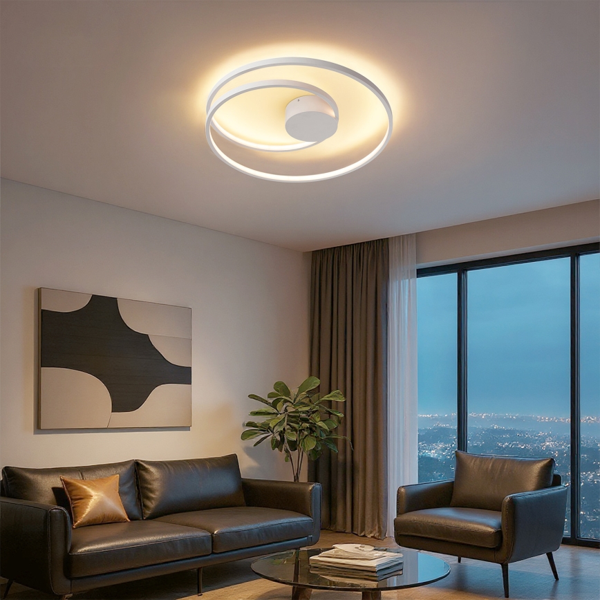 Brilagi - himmennettävä LED-kattovalaisin TWISTER LED/48 W/230 V 3000–6000 K, halkaisija 50 cm, valkoinen + kaukosäädin