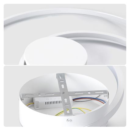 Brilagi - himmennettävä LED-kattovalaisin TWISTER LED/48 W/230 V 3000–6000 K, halkaisija 50 cm, valkoinen + kaukosäädin