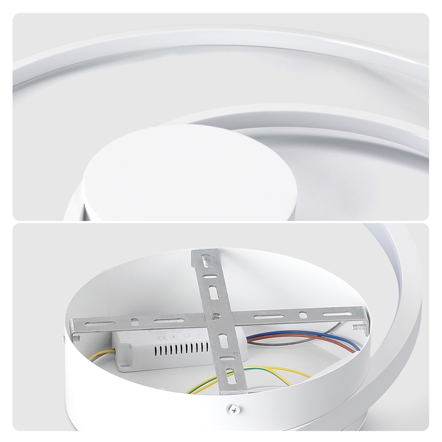 Brilagi - himmennettävä LED-kattovalaisin TWISTER LED/48 W/230 V 3000–6000 K, halkaisija 50 cm, valkoinen + kaukosäädin