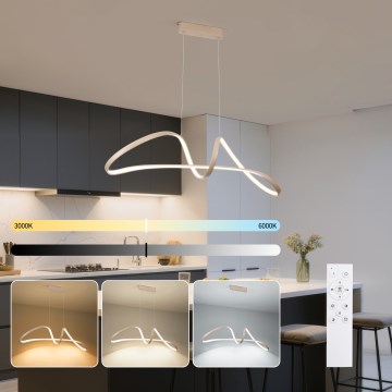 Brilagi - TWISTER LED-himmennettävä riippuvalaisin vaijerilla LED/60W/230V 3000-6000K beige + kaukosäädin
