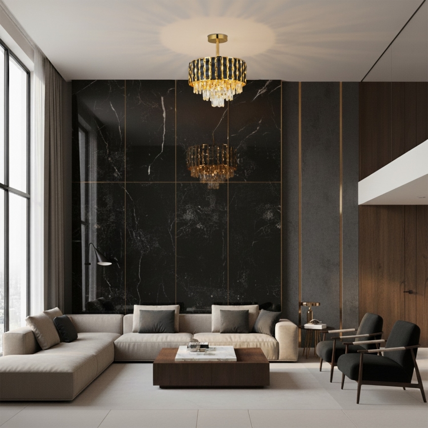 Brilagi - Tyylikäs pintakiinnitteinen kattokruunu CRISTAL 5xE14/40W/230V Ø 38 cm