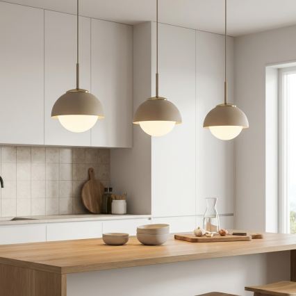 Brilagi - Tyylikäs riippuvalaisin johdolla COSMO 1xE27/60W/230V Ø 18 cm beige/kulta