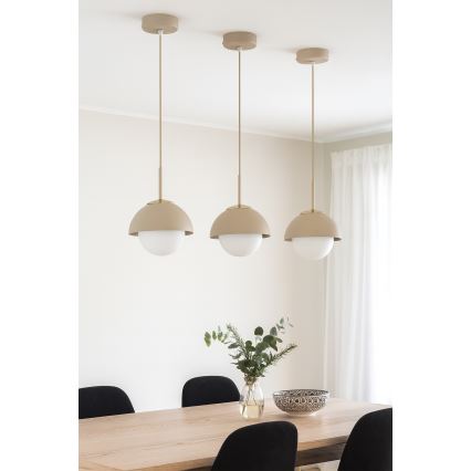 Brilagi - Tyylikäs riippuvalaisin johdolla COSMO 1xE27/60W/230V Ø 18 cm beige/kulta