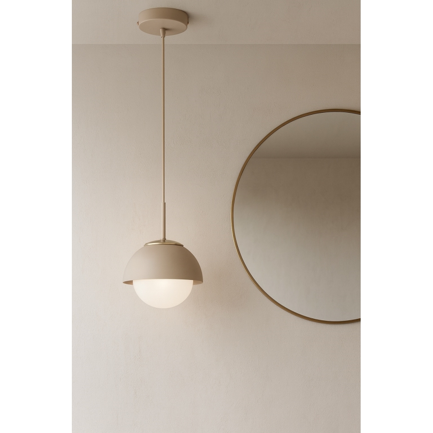 Brilagi - Tyylikäs riippuvalaisin johdolla COSMO 1xE27/60W/230V Ø 18 cm beige/kulta
