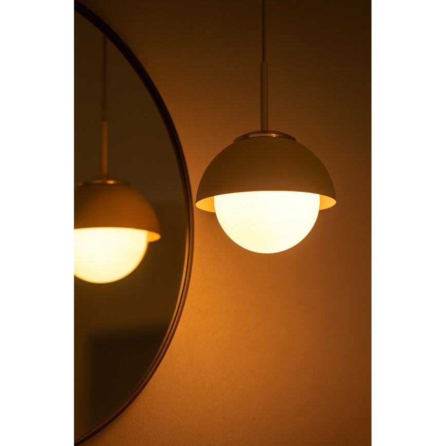 Brilagi - Tyylikäs riippuvalaisin johdolla COSMO 1xE27/60W/230V Ø 18 cm beige/kulta