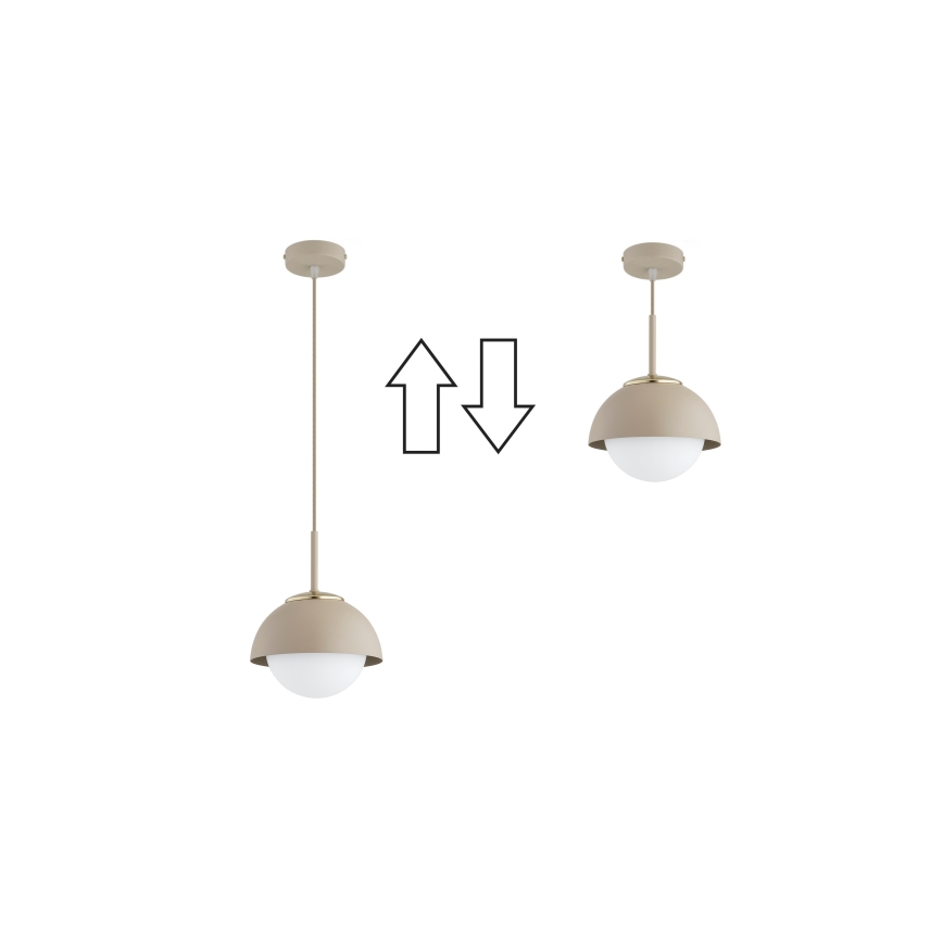 Brilagi - Tyylikäs riippuvalaisin johdolla COSMO 1xE27/60W/230V Ø 18 cm beige/kulta