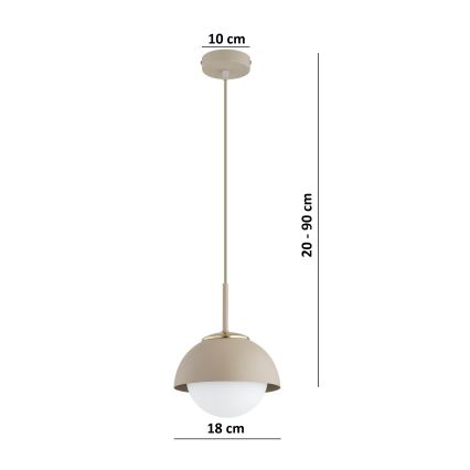 Brilagi - Tyylikäs riippuvalaisin johdolla COSMO 1xE27/60W/230V Ø 18 cm beige/kulta