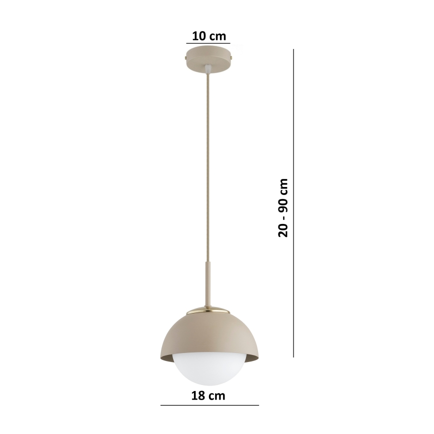 Brilagi - Tyylikäs riippuvalaisin johdolla COSMO 1xE27/60W/230V Ø 18 cm beige/kulta