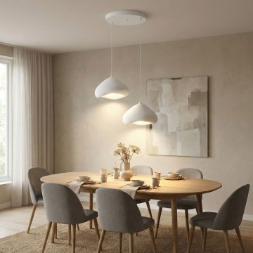 Brilagi - tyylikäs WABI SABI-riippuvalaisin kaapelilla, 2xE27/40W/230V, halkaisija 45 cm, valkoinen