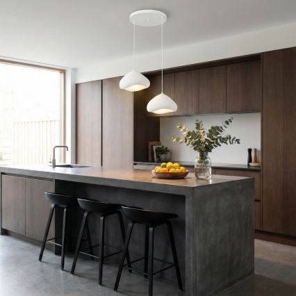 Brilagi - tyylikäs WABI SABI-riippuvalaisin kaapelilla, 2xE27/40W/230V, halkaisija 45 cm, valkoinen