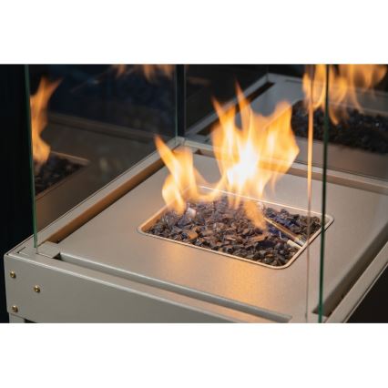Brilagi - Ulkokäyttöinen kaasutakka FLARO GAS 142x36 cm 8kW 1xAAA beige + suojapeite