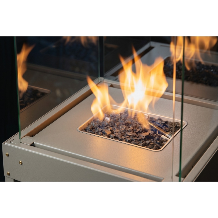 Brilagi - Ulkokäyttöinen kaasutakka FLARO GAS 142x36 cm 8kW 1xAAA beige + suojapeite
